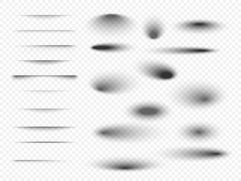 Set of transparent shadow with soft edges. Realistic shadow effect isolated o Stock-Illustration
