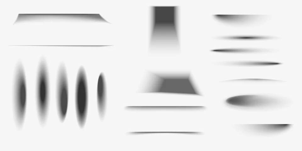Set of transparent shadows. Shadow strips. Realistic shadow effect on a Stock Illustration