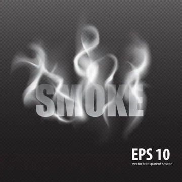 Set of transparent smoke on a plaid background Stock Illustration