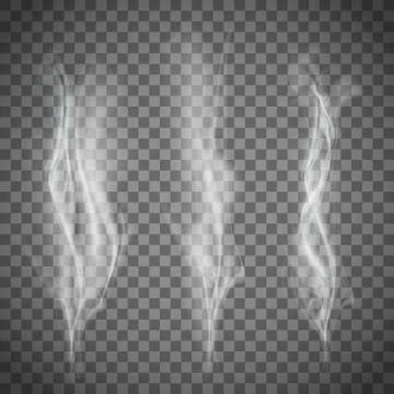 Set of transparent white smoke. Stockillustratie