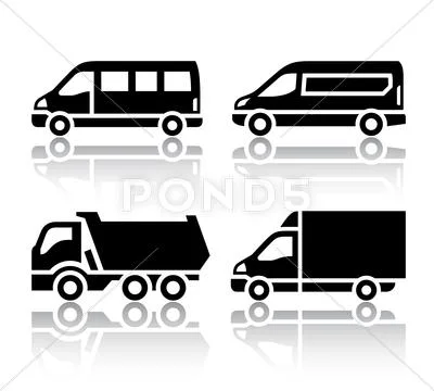 Set of transport icons - freight transport Stock Illustration