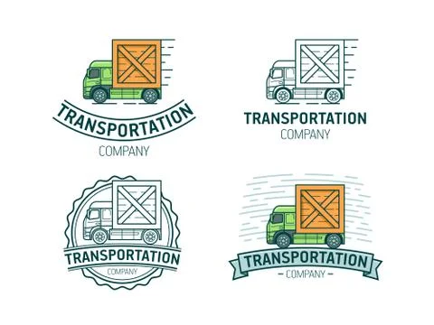 Set of transportation labels Stock Illustration