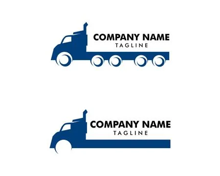 Set of Transportation Truck Logo Vector Design Stock Illustration