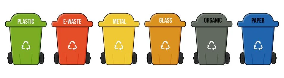Set of trash can icon Stock Illustration