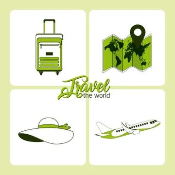Set of travel elements Stock Illustration