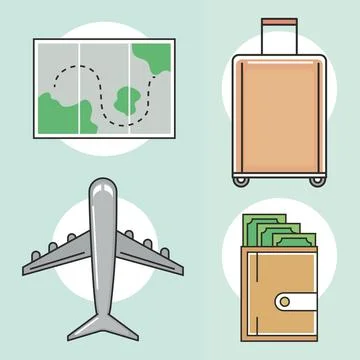 Set of travel Stock Illustration