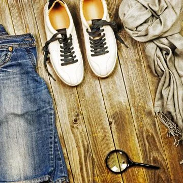 Set of travel items. Stock Photos