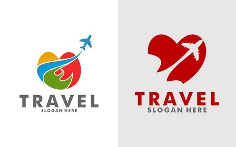 Set of travel logo template Stock Illustration