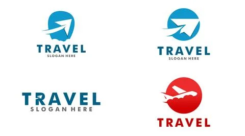 Set of travel logo template Stock Illustration