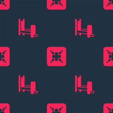 Set Treadmill machine and Target on seamless pattern. Vector Illustrazione stock