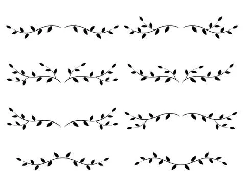 Set of tree branches Stock Illustration