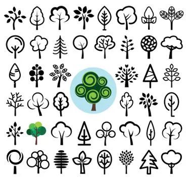 Set of tree icons. Vector illustration. Illustration