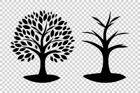 A Set of Tree Silhouettes Illustrazione stock