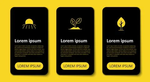 Set Tree, Sprout and Sunrise. Business infographic template. Vector イラスト素材