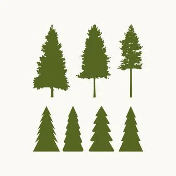 A set of trees. Elements for illustrations and logos Stock Illustration