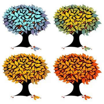 Set of trees Stock-Illustration