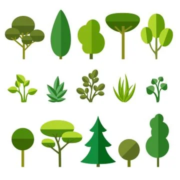 Set of trees Stock Illustration