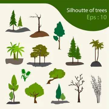 Set of trees Stock Illustration