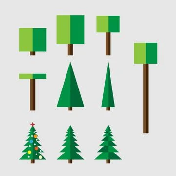 Set of trees Stock Illustration