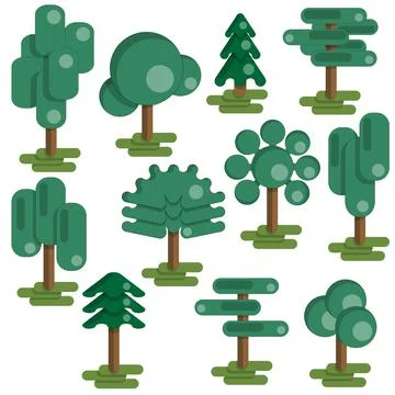 Set of trees. Stock Illustration