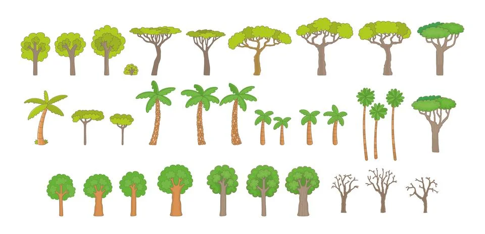 Set of trees Stock Illustration