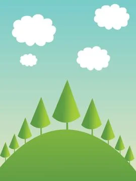 Set of trees with leaves Stock Illustration