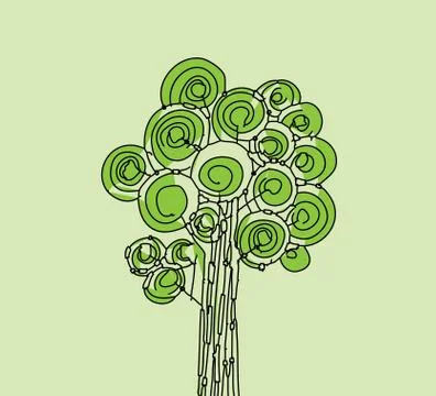 Set of trees with leaves Stock Illustration