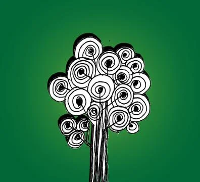 Set of trees with leaves Stock Illustration