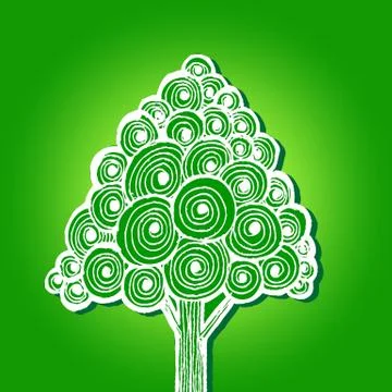 Set of trees with leaves Stock Illustration