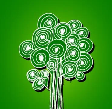 Set of trees with leaves Stock Illustration