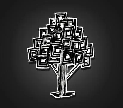Set of trees with leaves Stock Illustration