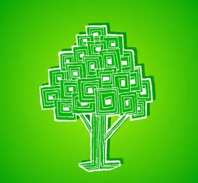 Set of trees with leaves 스톡 일러스트