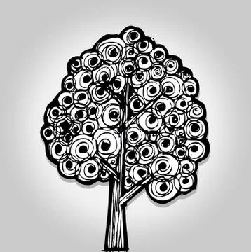 Set of trees with leaves Stock Illustration