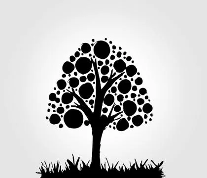 Set of trees with leaves 스톡 일러스트