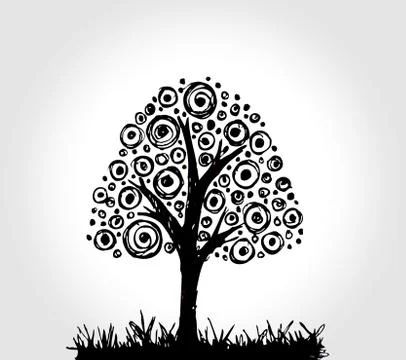 Set of trees with leaves Stock Illustration