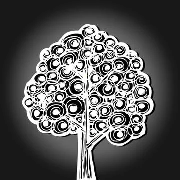 Set of trees with leaves Stock Illustration