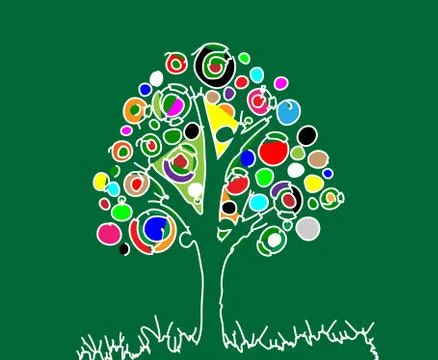 Set of trees with leaves Stock Illustration