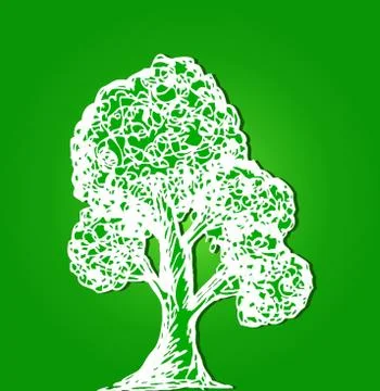 Set of trees with leaves Stock Illustration