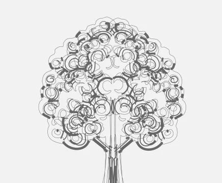 Set of trees with leaves Stock Illustration