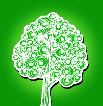 Set of trees with leaves Stock Illustration