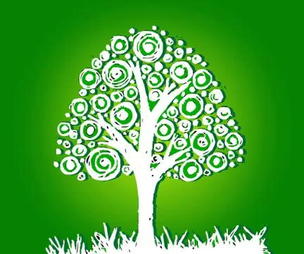 Set of trees with leaves Stock Illustration