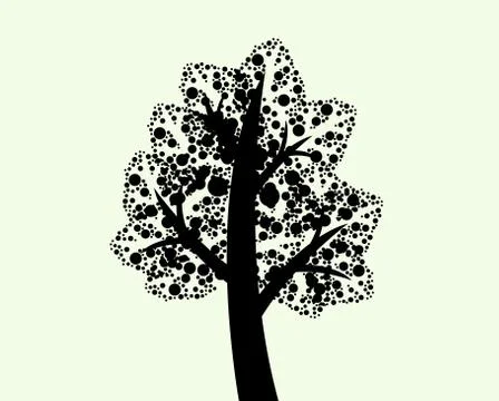Set of trees with leaves 스톡 일러스트