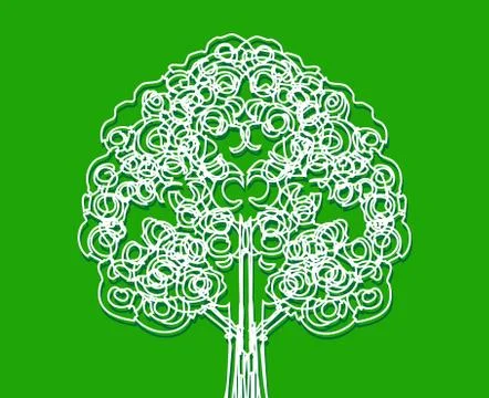Set of trees with leaves Stock Illustration