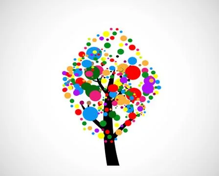 Set of trees with leaves Stock Illustration