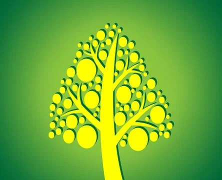 Set of trees with leaves Illustrazione stock