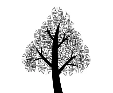 Set of trees with leaves 스톡 일러스트