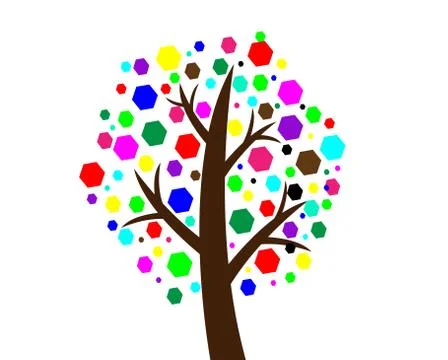 Set of trees with leaves Stock Illustration