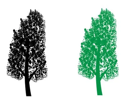 Set of trees with leaves Stock Illustration