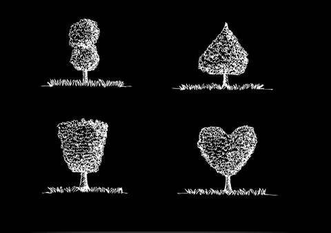 Set of trees with leaves Stock Illustration