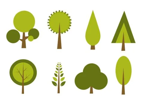 Set of trees vector illustration Stock Illustration